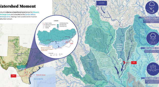 Located within the San Antonio River watershed and the Edwards Aquifer discharge zone, Arboretum San Antonio is on the lower 1.5 miles of Salado Creek, which drains more than 22,000 acres of urban land. 