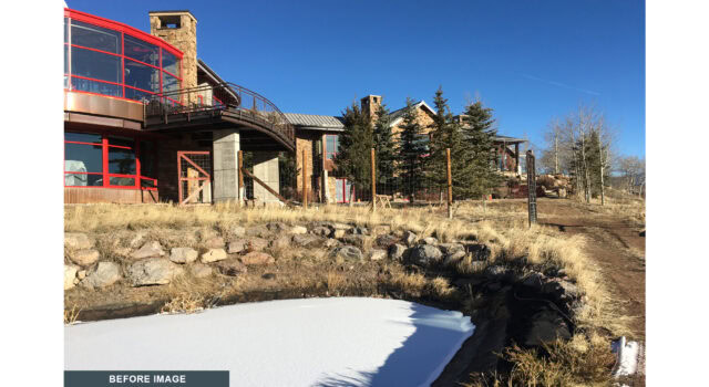 A degraded pond failed both ecologically and aesthetically. Exposed liner, artificial boulder edges, and steep slopes limited water retention, wildlife access, and visual harmony—requiring a full redesign to restore function, safety, and natural form. 